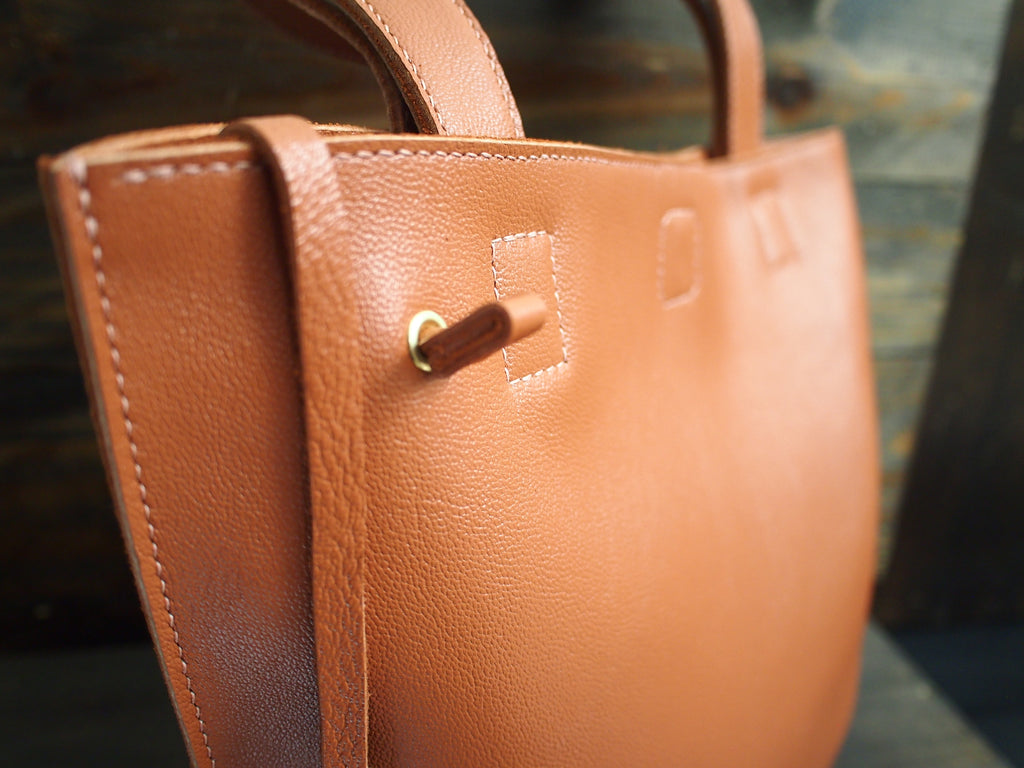 Leather Tote Bag, Camel Color